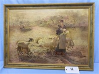 Lady with Sheep Oil on Canvas