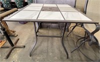 Bar Height Tile Top Patio Table w/ Metal Base