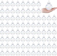 120 Pcs Iridescent Clear Plastic Ornaments Balls
