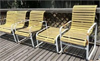 (4 PCS) VINTAGE METAL & VINYL PATIO FURNITURE -