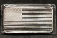 10 Troy Oz .999 Fine Silver American Flag Bar