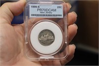 A Grade PR70 DCAM 1999-S Quarter