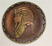 Vintage Copper/Brass Egyptian Pharaoh Hanging Plat