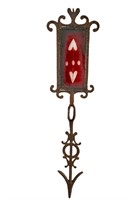 Iron Weathervane Arrow with Etched Cranberry Tail