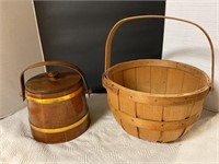 Basket & wood bucket