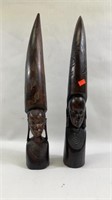 Vintage Wood African Carved Statues