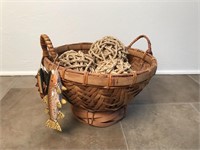 Nautical Themed Wicker Basket