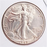 Coin Walking Liberty 1942-P Half Dollar BU