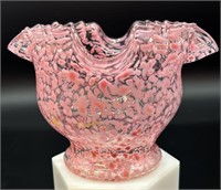 Murano Pink Splatter Ruffle Bowl