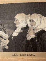 1800s E Sonrell Les Rameaux Two Nuns Praying