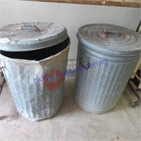 2 GALV GARBAGE CANS
