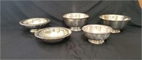 5 Silver Plate Serving Bowls