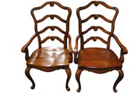 2 French Ladder Back Armchairs