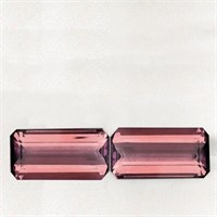 Natural Padparadscha Pink Tourmaline Pair {Flawles