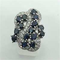 $400 S/Sil Sapphire CZ Ring