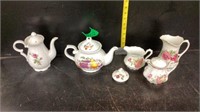 Porcelain Tea Pots and Creamers