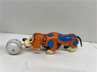 Wind up dog with baseball made in Japan