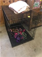 LARGE  4 FT BLACK DOG KENNEL WITH ALL LEASES