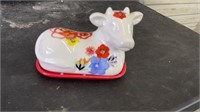 Pioneer woman cow butter dish
