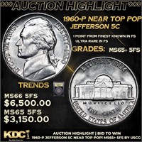 ***Auction Highlight*** 1960-p Jefferson Nickel Ne