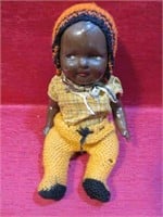 Vintage Black Americana Antique Doll w Clothes OLD
