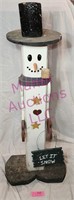 Wooden Snowman Display