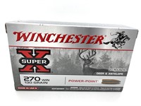 (20) Rounds.270, Winchester 130 gr Power Point