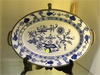 Antique Meissen Blue Onion Oval serving tray ,
