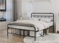 Queen Bed-Frame with Headboard & 13in Storage