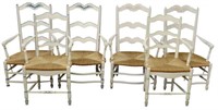 (6) FRENCH PROVINICAL PAINTED LADDER-BACK CHAIRS