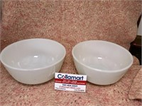 White Milk Glass like Serviing Mixing Bowls