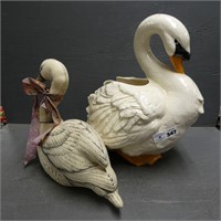 Large Ceramic Swan Planter