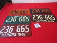 5 CONSECUTIVE YEARS OF SOYBEAN LICENSE PLATES-