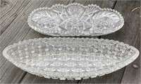 2 - Cut Glass Relish Dishes