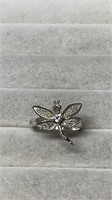 Vintage Sterling Silver 925 Dragonfly Design Ring