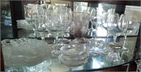 19pc Assortment of Vintage Wine Glasses, Ashtrays+
