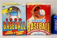 1990 & 91 Fleer Boxes of Baseball Cards