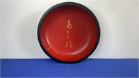 JAPANESE LARGE TIMBER RED LAQUERED BOWL