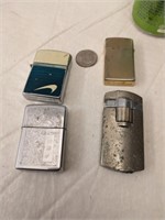 2 Zippo Lighters, as found, and Others