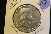 1954-S Franklin Silver Half Dollar