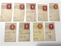 (9) Antique Envelope Cutoff Stamps