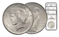 1922-23-24-25 MS 65 NGC Peace Dollar Set