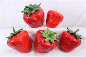 5 Vtg. Strawberry Cookie Jars
