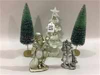 Lot of 5 Decorative Christmas Including 2-Gliltter