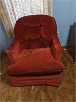 Vintage QUALITY CRAFT Fabric Swivel Rocking Chair