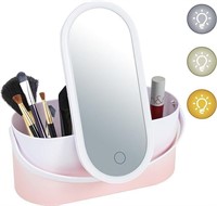 Makeup Box with Mirror-3 Colors Lighting Makeup