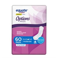 Equate Options Incontinence Pads for Women  Long L