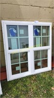 Double single hung window with grids 40" x 41"