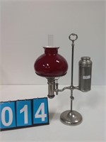 MILLER SINGLE STUDENT LAMP W/ RED SHADE
