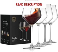 JoyJolt Layla Red Wine Glasses  Set of 3  17oz